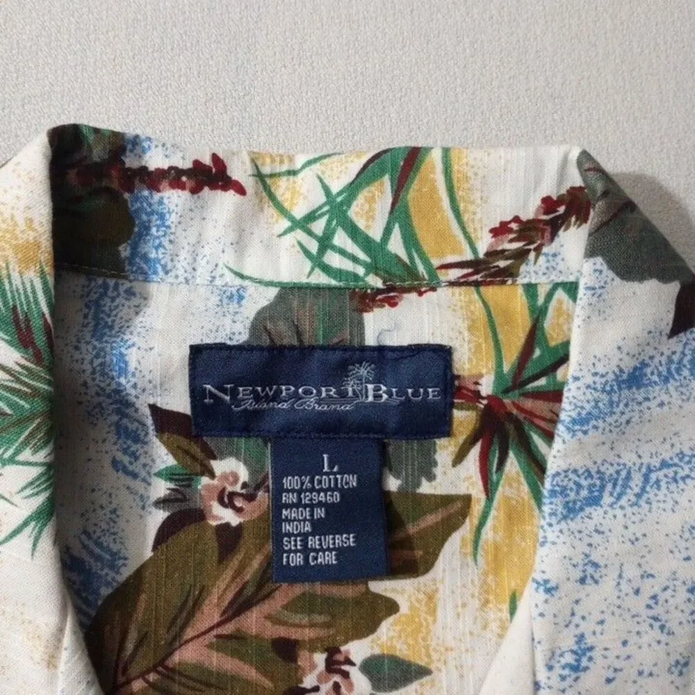 Newport Blue Men's Large Hawaiian Shirt NEW WITH TAGS Hula Girls Button‎ Up